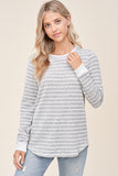 Round Neck Long Sleeve Pull Over Knit Top