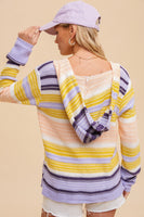 Variegated Stripe Sweater Hoodie