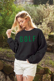 GOLF Mid length Cropped Graphic Fleece Pullover Relaxed Fit.