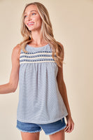 Scallop Crochet Trimmed Top