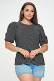 Bubble Sleeve Knit Top
