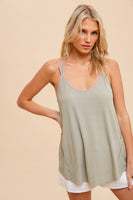 Exaggerated Strap In Flowy Tank Top