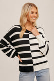 Color Block Strip Oversized Pullover