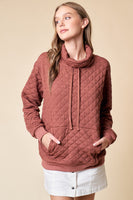 Funnel Neck Quilted Pull Over Top