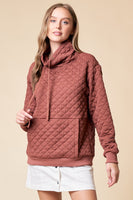 Funnel Neck Quilted Pull Over Top