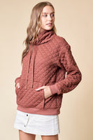 Funnel Neck Quilted Pull Over Top