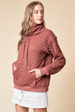 Funnel Neck Quilted Pull Over Top