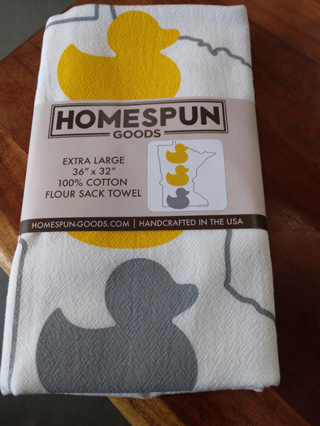 Flour Sack Towel - Duck, Duck, Grey Duck