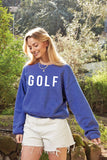 GOLF Mid length Cropped Graphic Fleece Pullover Relaxed Fit.
