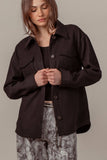 Colorblock Wool Blend Shacket Jacket