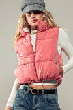 REVERSIBLE STAND COLLAR CROPPED PUFF VEST