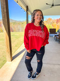 Ho Ho Ho Cropped Graphic Crewneck Sweatshirt