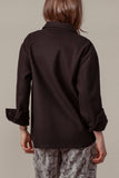 Colorblock Wool Blend Shacket Jacket