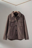 Colorblock Wool Blend Shacket Jacket