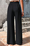 CWBMP0142_SUMMER CASUAL BUBBLE PLAID WIDE-LEG PANTS