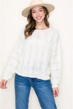 Pointelle Textured Long Sleeve Sweater