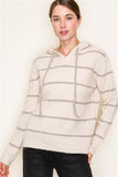 Ribbed Stiped Hoodie with drawstring