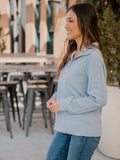 Ribbed Texture Quarter Zip Pullover