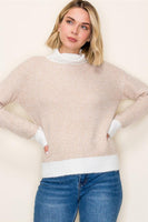 Marble rib turtle neck sweater