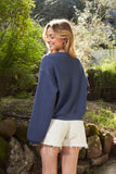 GOLF Mid length Cropped Graphic Fleece Pullover Relaxed Fit.