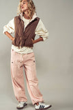 REVERSIBLE STAND COLLAR CROPPED PUFF VEST