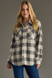 Gray & Cream Plaid Button Up