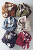 Plaid Lined Corduroy Flannel Shacket