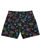 Neon Dinosaur Stretch Swim Trunks - Kid's Fun Bathing Suit