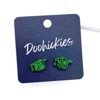 11mm Glittery Graduation Studs -Graduation Earrings