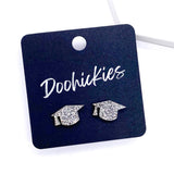 11mm Glittery Graduation Studs -Graduation Earrings
