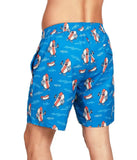 Hot Dog Diver Men's Stretch Swim Trunks - Fun Swim Trunks