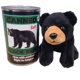Russ the Canned Black Bear | Stuffed Zoo Plush w/Jokes |Gift