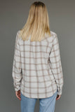 Lt. Tan & Brown Plaid Button Up