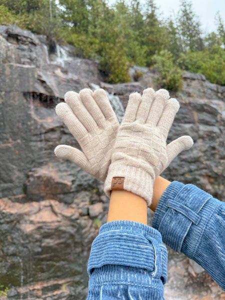 Woven Checkered Texture C.C Gloves GLC0094