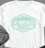 Lake Minnewaska Looking Back Mint Long Sleeve Tee