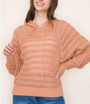 Crocheted Dolman Sleeve Sweater