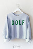 GOLF Mid length Cropped Graphic Fleece Pullover Relaxed Fit.