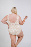 Tan Floral Print Backless One Piece