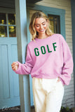 GOLF Mid length Cropped Graphic Fleece Pullover Relaxed Fit.