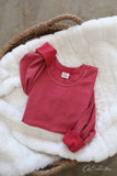PREMIUM BASIC Cropped Thermal Vintage Pullover
