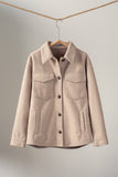 Colorblock Wool Blend Shacket Jacket