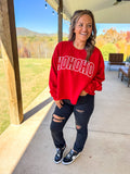 Ho Ho Ho Cropped Graphic Crewneck Sweatshirt