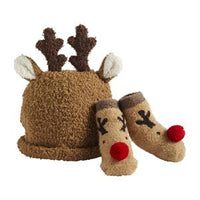 Reindeer Sock and Hat Set