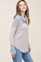 Turtle Neck Long Sleeve Brushed Knit Top