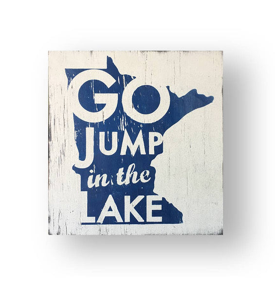 Minnesota- Lake sign 14 x 16- Navy