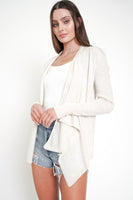 Drape Neck Sweater with Zipper at Shoulder