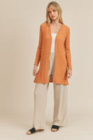 Hacci Ribbed Cardigan with Slits