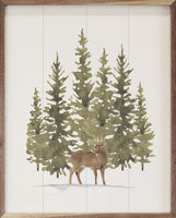 Watercolor Pines Deer Picture