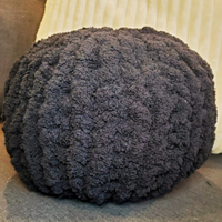 Handmade Unique Throw Pillow Pouf - Black