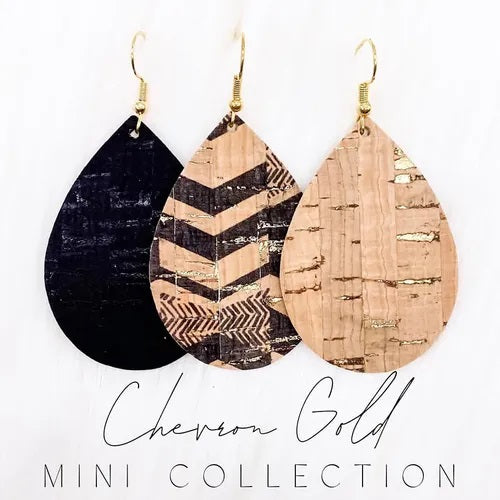 2" Chevron Gold Corkies Mini Collection